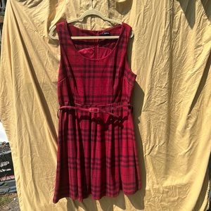 Torrid belted plaid dress